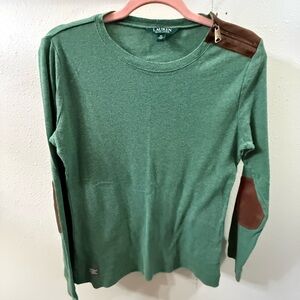 Polo by Ralph Lauren Green Shirt with Brown Patch